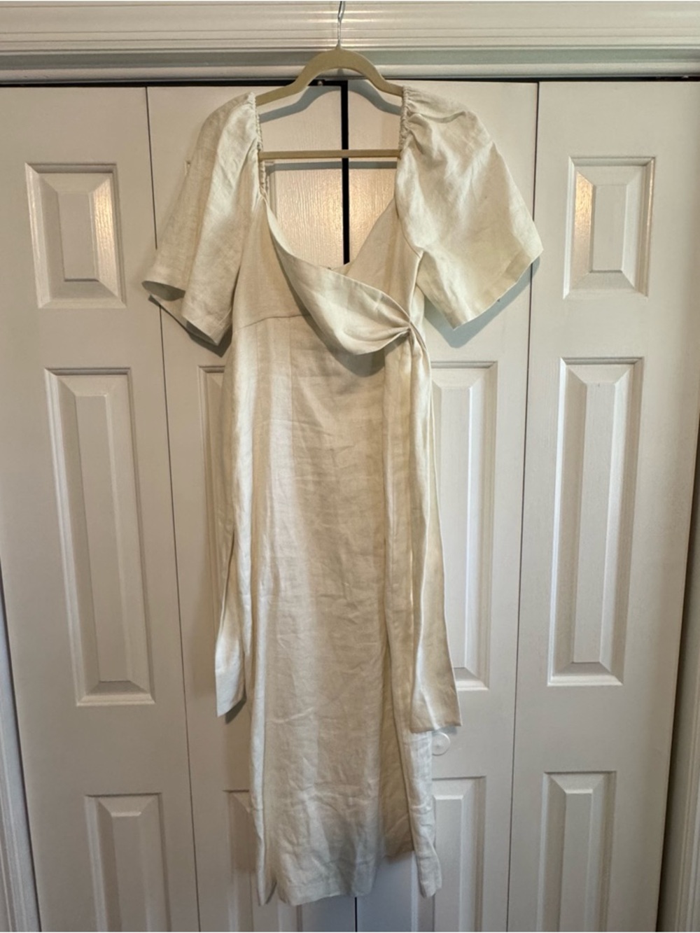 Banana Republic Linen Sweetheart Long Midi Dress, Cream/Ivory, NWT, Size 10